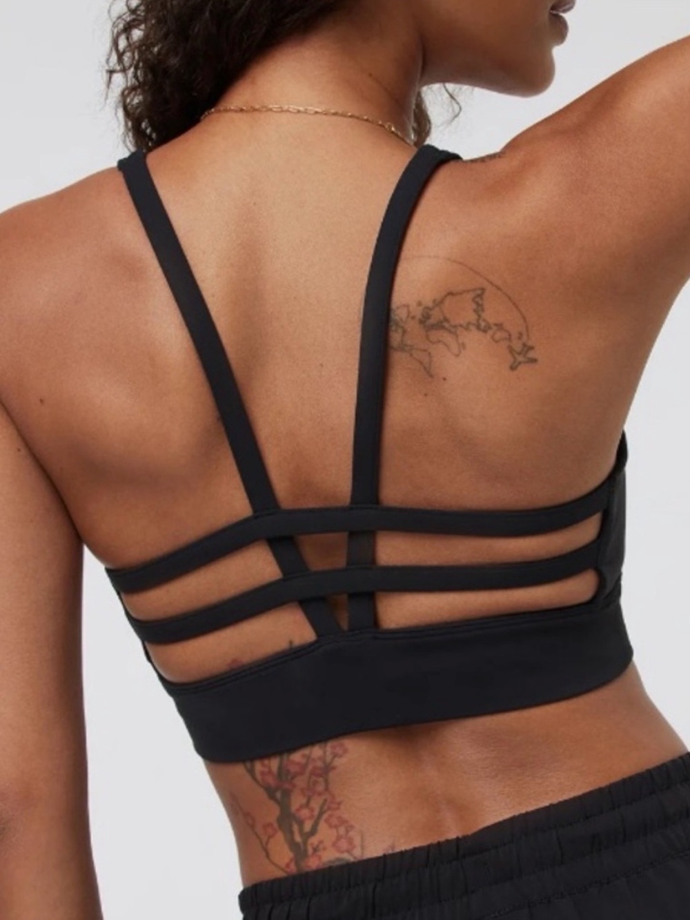 Vuori Black Strappy-Back Sports Bra
